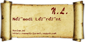 Némedi Lóránt névjegykártya